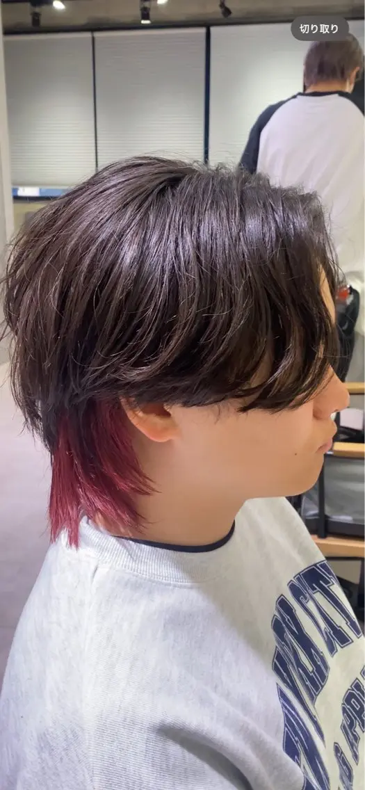 ショート カラー メンズ レッドカラー 【メンズカット】 富塚 瑠士のヘアスタイル