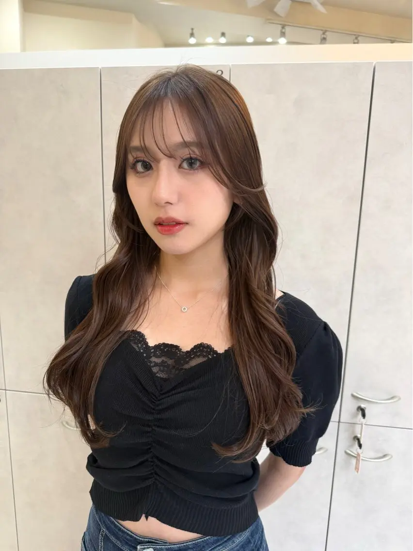 ロング カラー カット ヘアカラー トリートメント 園田奈津 ボブ・レイヤーカットのヘアスタイル