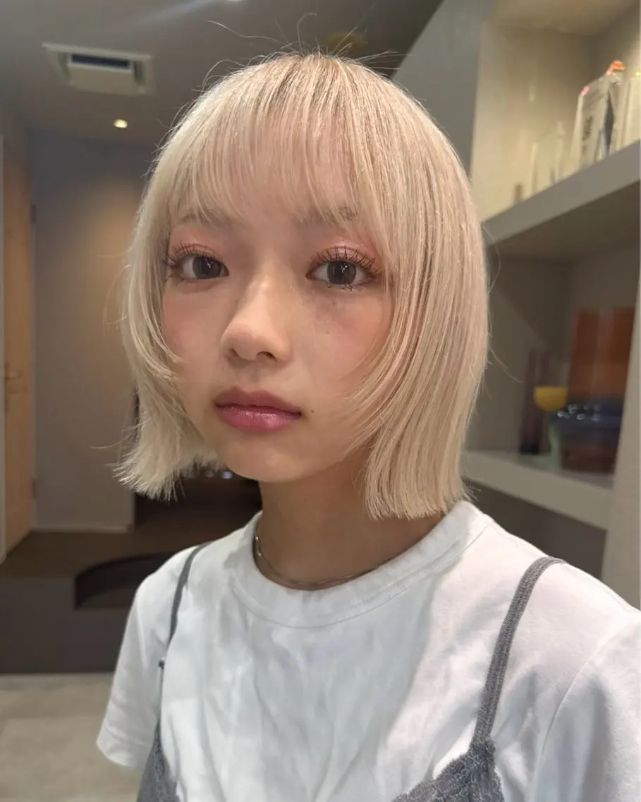 ショート ボブ レイヤーカット カット ボブ／暖色 👩🏼HONOKAのヘアスタイル