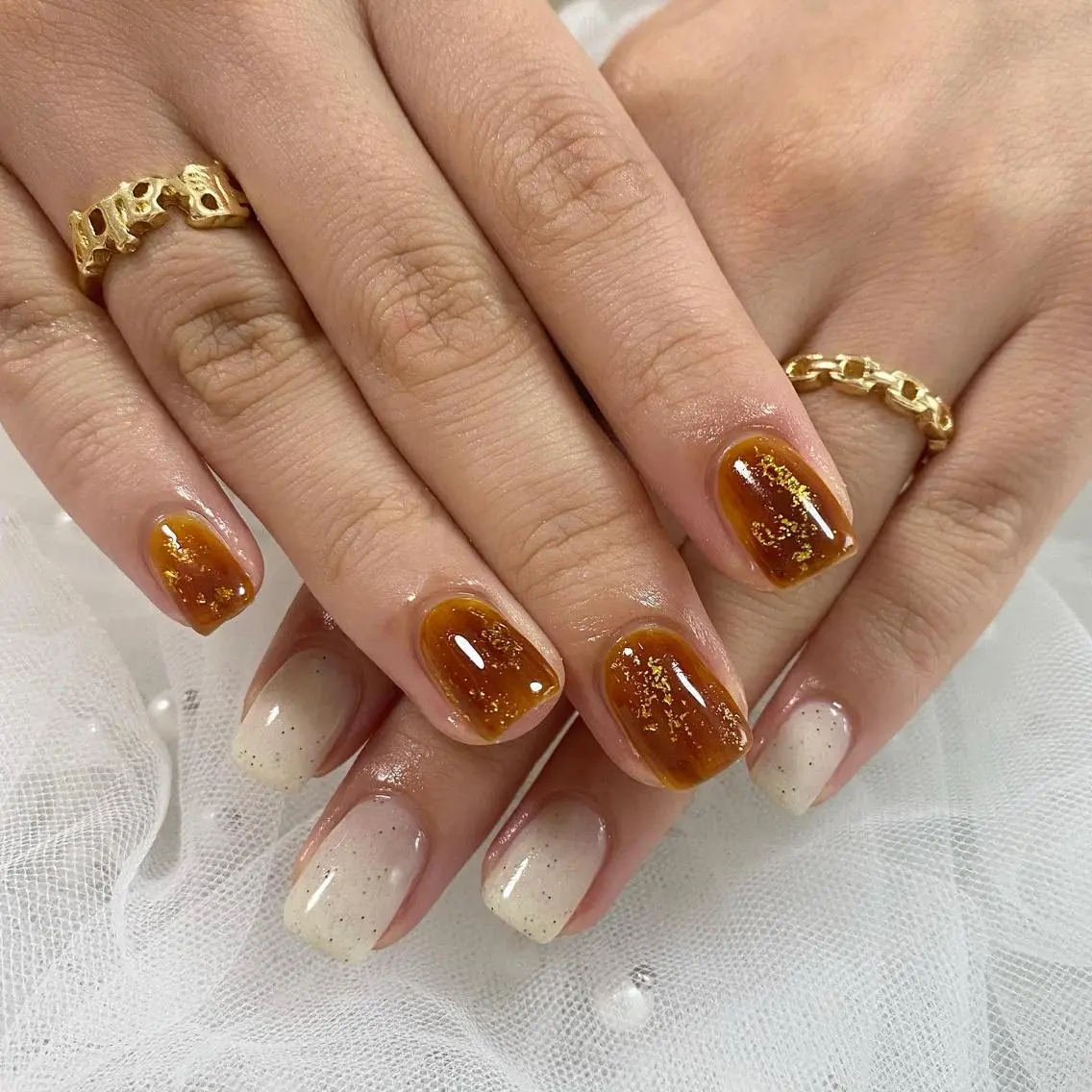 ネイル べっ甲ネイル I pinknail 韓国風·持ち込み専門のネイルデザイン