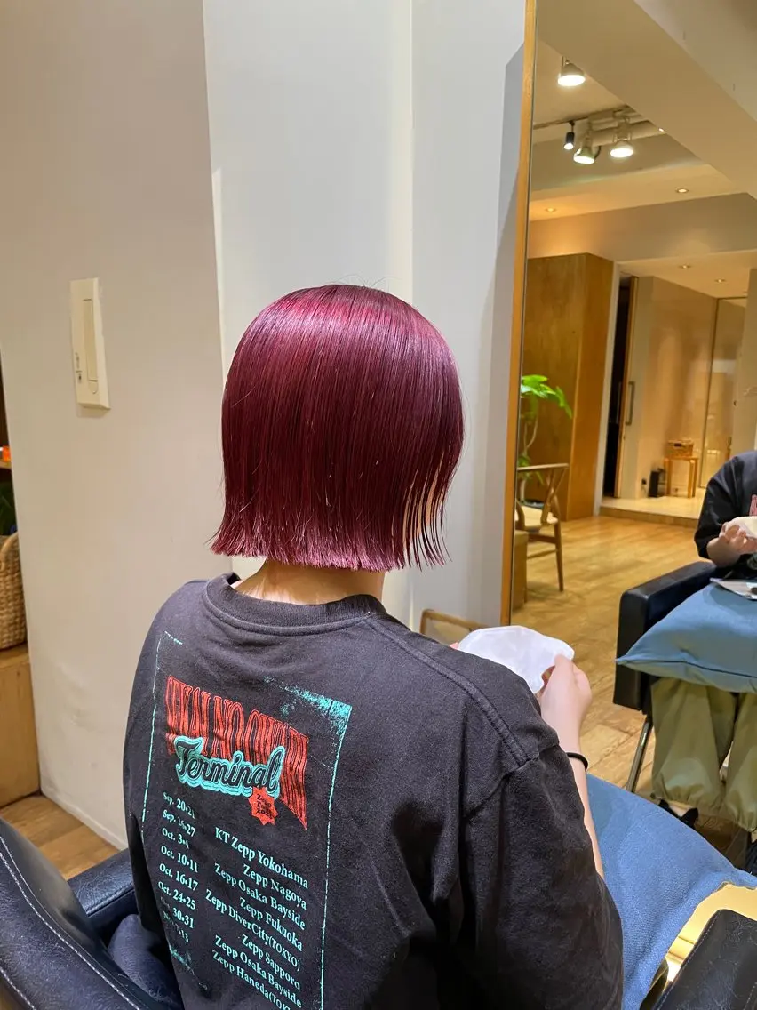 カラー ブリーチ ボブ カット ヘアカラー トリートメント 縮毛矯正/レイヤー 🌙児玉光瑠のヘアスタイル