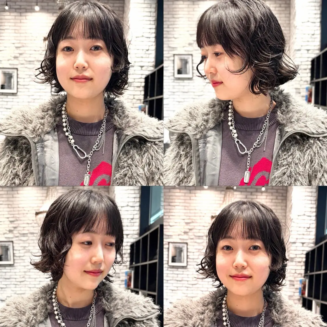 ミディアム カット パーマ 好光 優香のヘアスタイル
