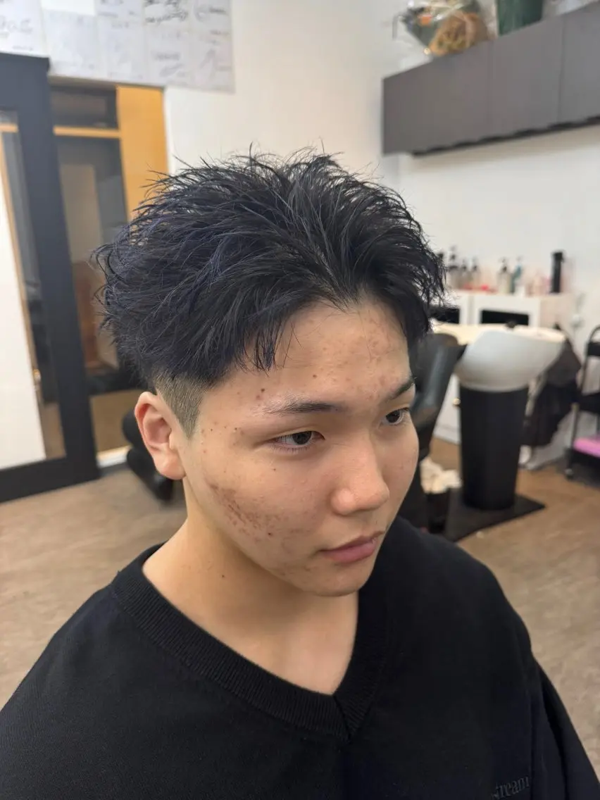 ショート メンズ ショートヘア カット パーマ トリートメント フェザーパーマ/矢澤 開のヘアスタイル