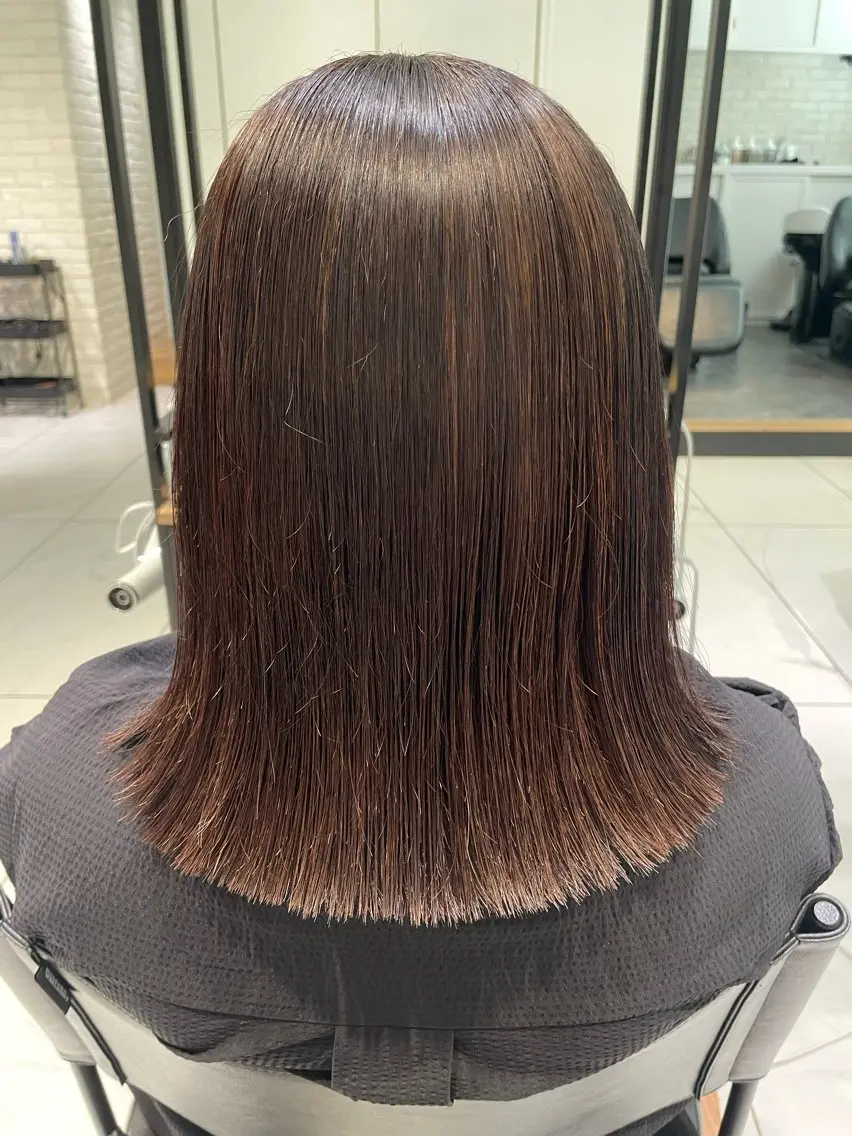 ミディアム ヘアカラー トリートメント 弱酸性ストレート 髪質改善/小野寺のヘアスタイル