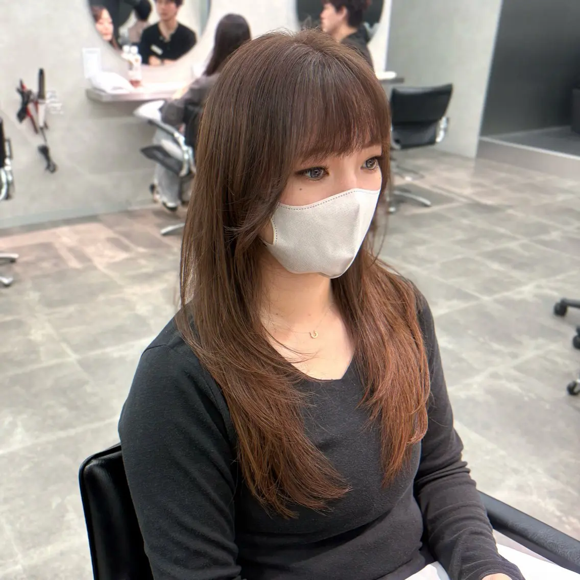 ロング ハッシュカット ハイレイヤー レイヤーカット カット ヘアカラー トリートメント Ryugo/韓国ボブ /レイヤー/千葉のヘアスタイル