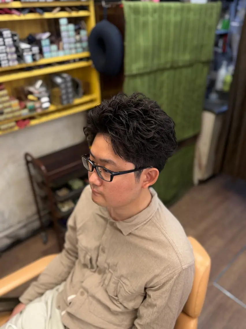 ショート パーマ ショートヘア カット パーマ パーマ/フェード/新 宿/アイパー/上田のヘアスタイル