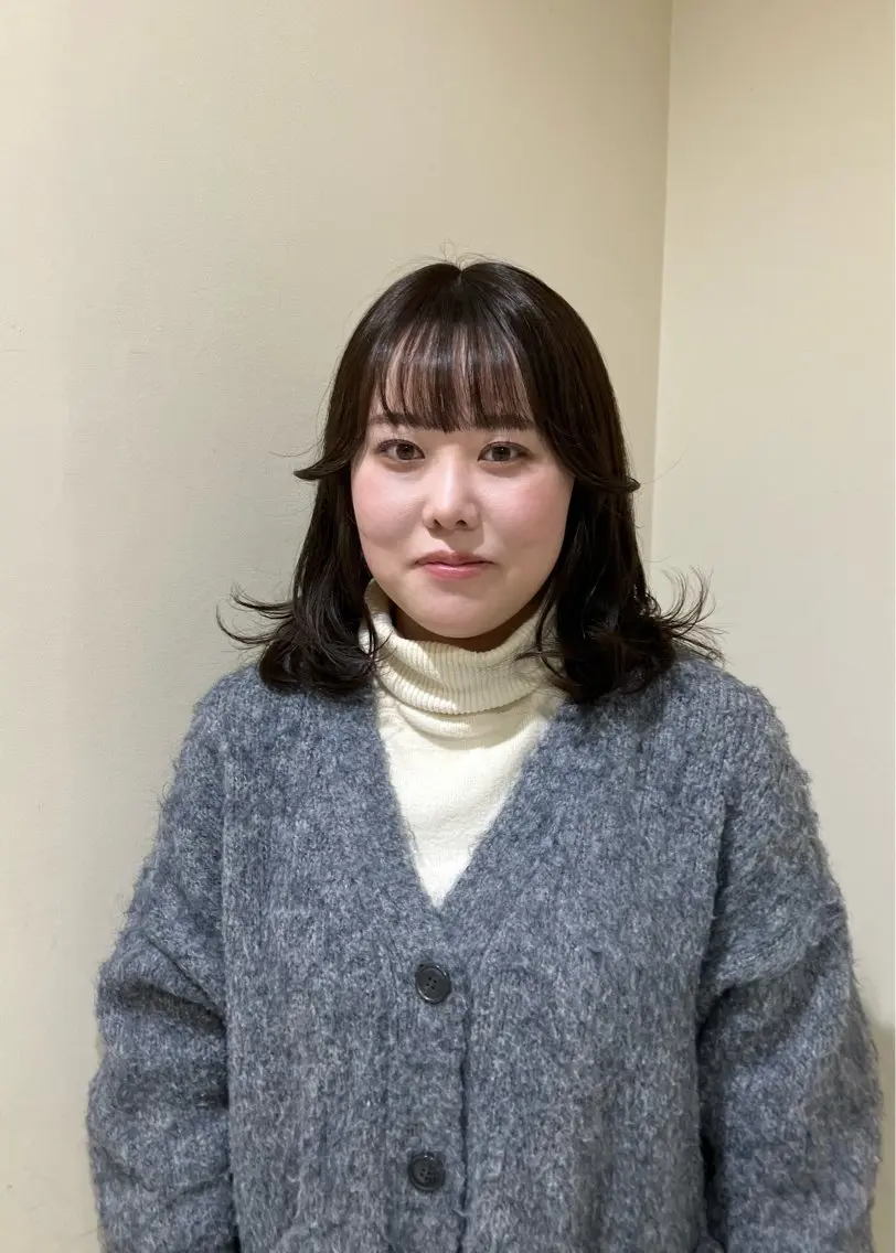 ミディアム カット ヘアカラー トリートメント 久野紗愛 【髪質改善　艶髪】のヘアスタイル