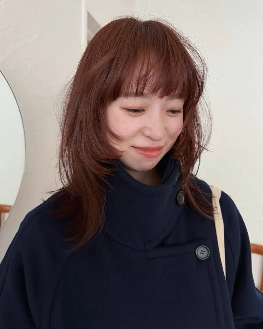 セミロング ヘアカラー トリートメント 韓国レイヤー／透明感 カラー🍀そらのヘアスタイル