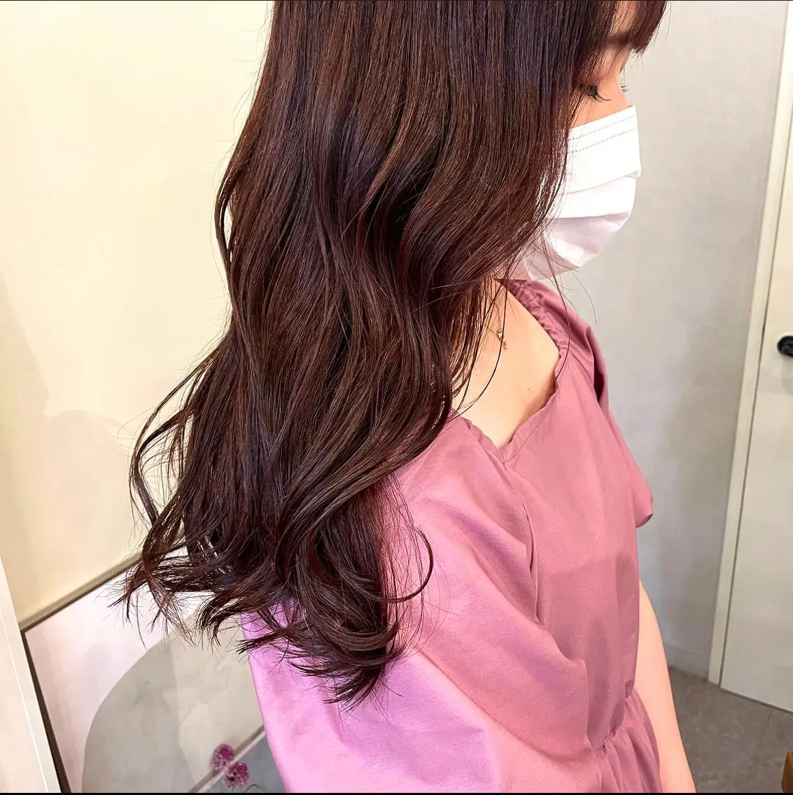 ロング カラー ブリーチ ブリーチなしカラー ピンクカラー カット ヘアカラー はるか 💐 お悩み改善美容師のヘアスタイル