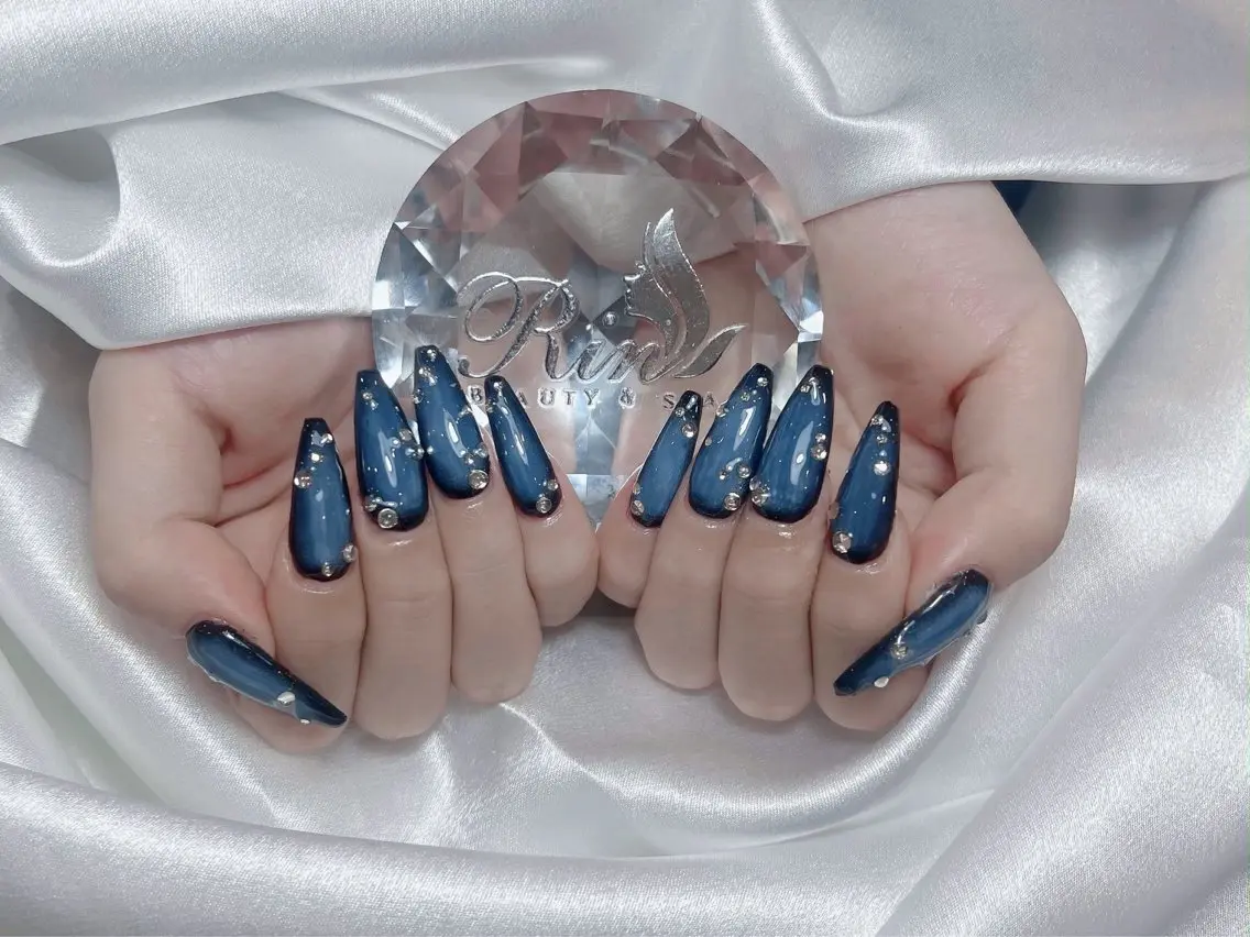 ネイル オーロラネイル チークネイル 桜ネイル クリアネイル ドット ハンドネイル Rin Nail Shinokuboのネイルデザイン