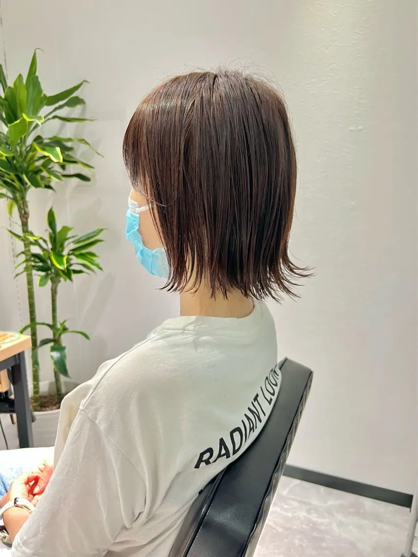 ショート カラー ヘアアレンジ ボブ 外ハネヘア 「sumi」 AMIのヘアスタイル