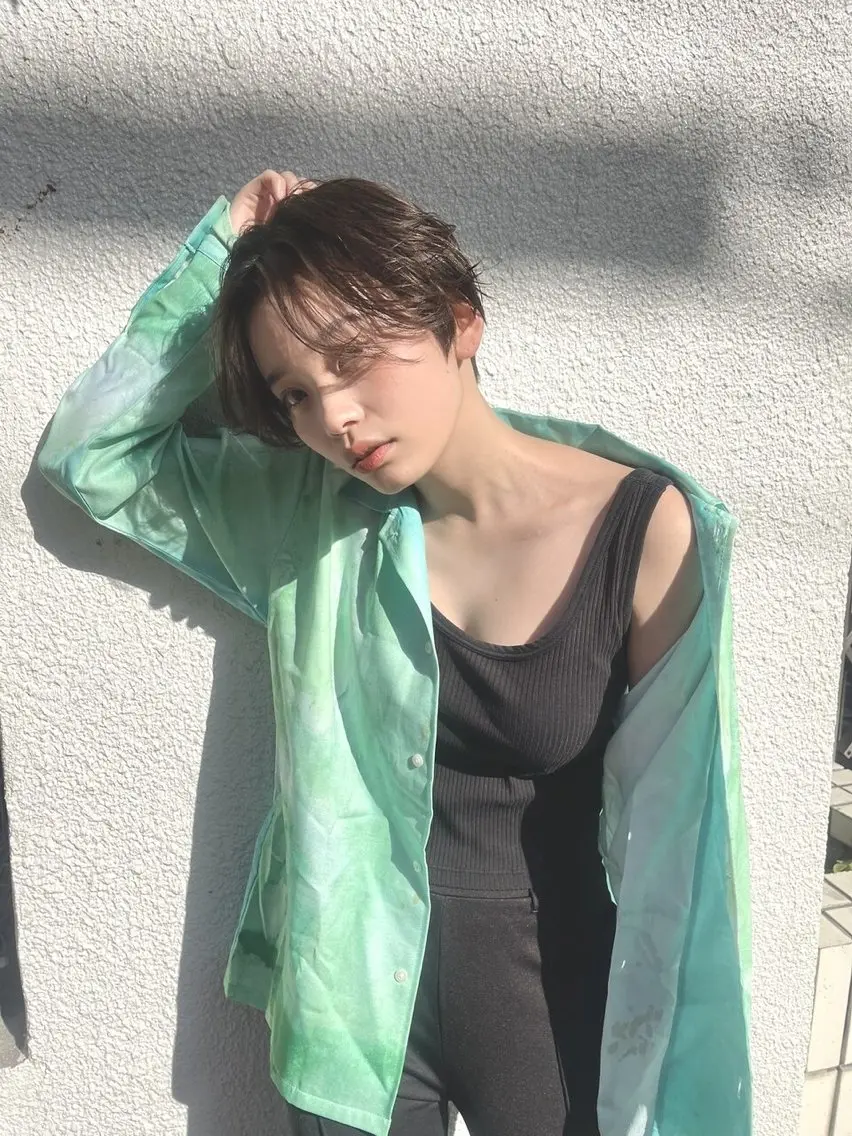 ショート カラー カット ヘアカラー トリートメント keshiki 大名のヘアスタイル