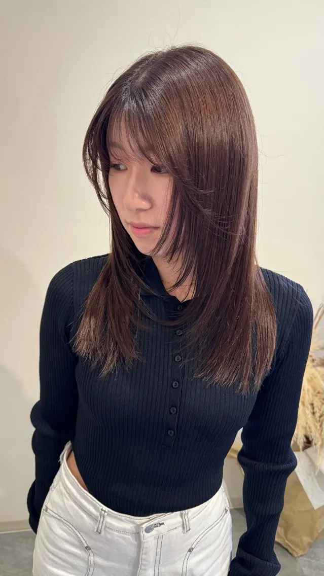 セミロング カラー カット トリートメント ツチイ リョウタのヘアスタイル