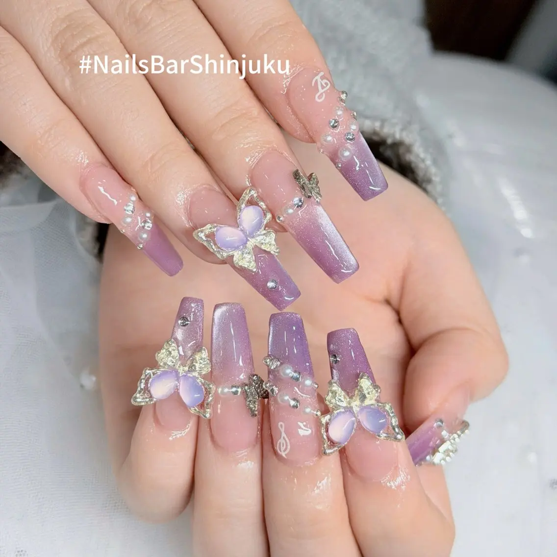 ネイル 長さ出し フレンチネイル ジェルネイル 韓国ネイル ロングネイル NAILS BAR SHINJUKUのネイルデザイン