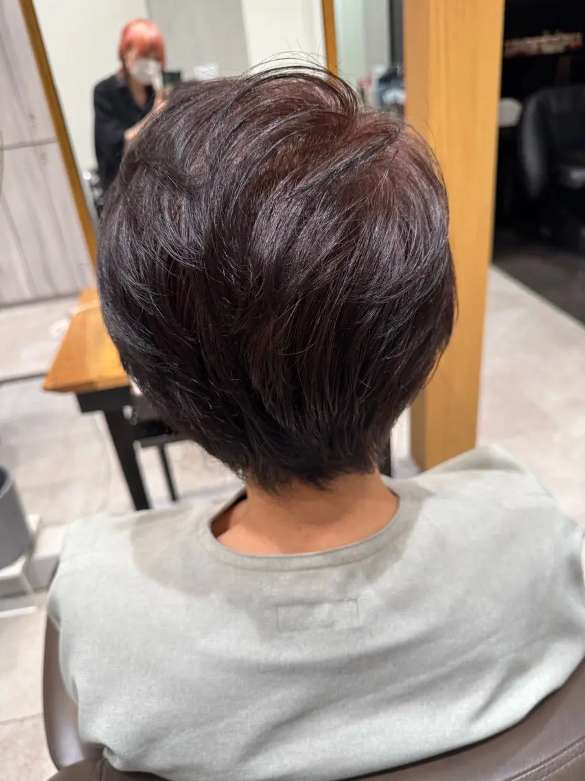 ショート カラー ブラウンカラー ミセス ショートヘア たまプラーザ しもやまのヘアスタイル