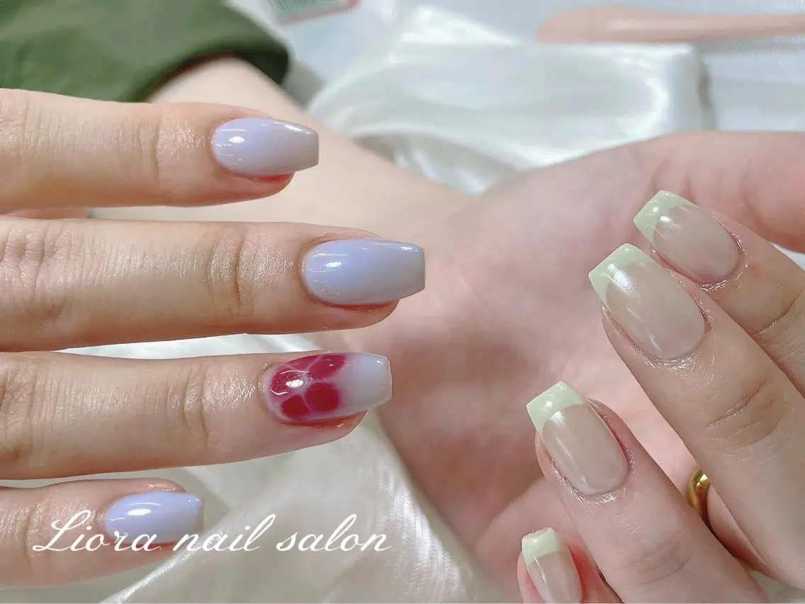ネイル チークネイル フットネイル フレンチネイル ジェルネイル ガーリー ハンドネイル Liora nailのネイルデザイン