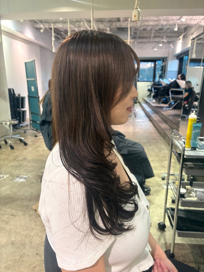ロング レイヤーカット カット ヘアカラー 🪐 ayameのヘアスタイル