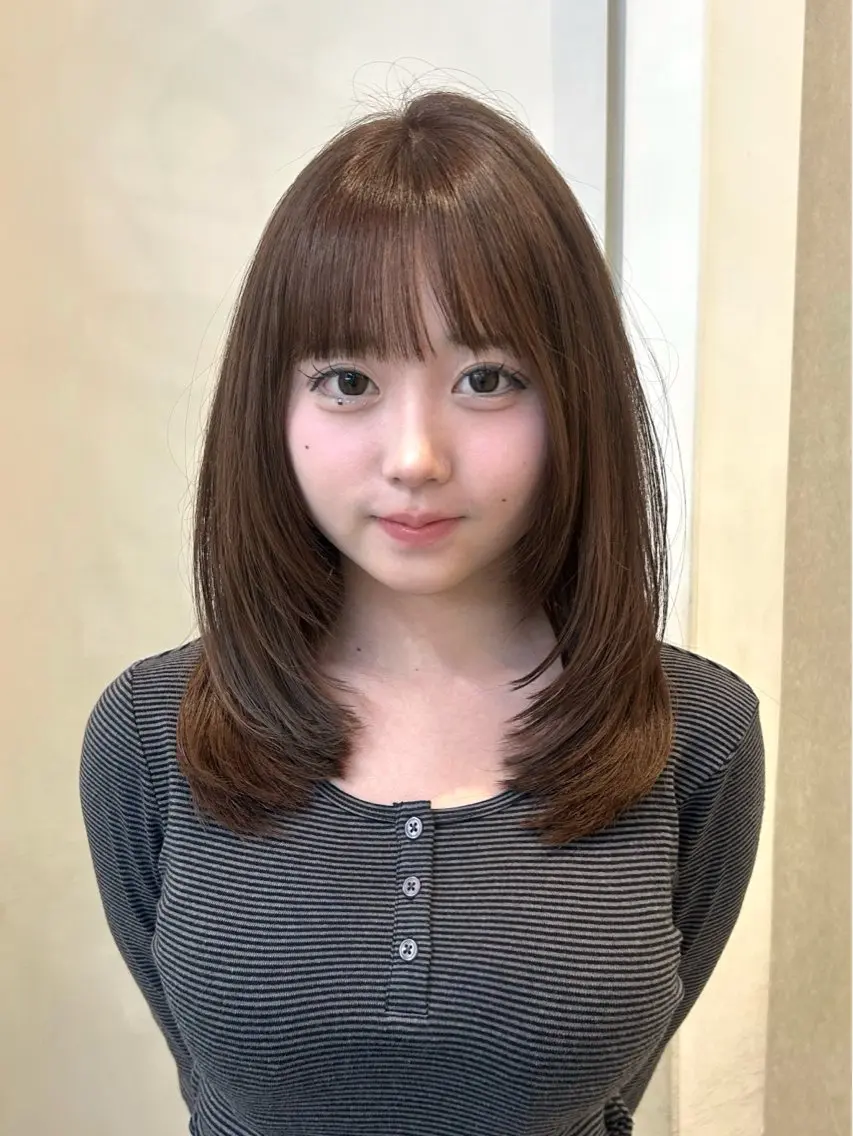 ミディアム ミディアムレイヤー レイヤーカット レイヤーカット♡ のぐちまおのヘアスタイル