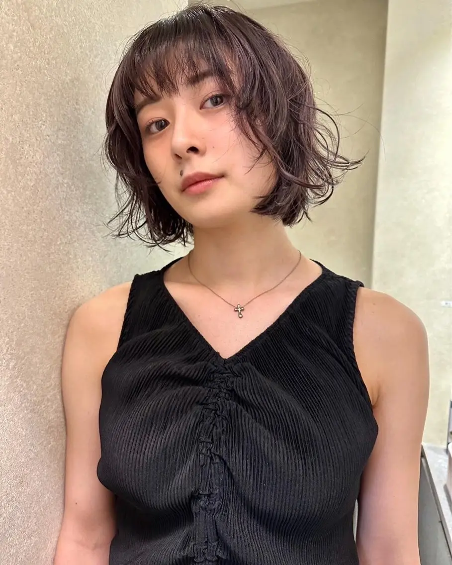 ショート カラー ハイライトカラー ラベンダーカラー ハイライト 顔周りカット/透明感 カラー✂️MEIのヘアスタイル
