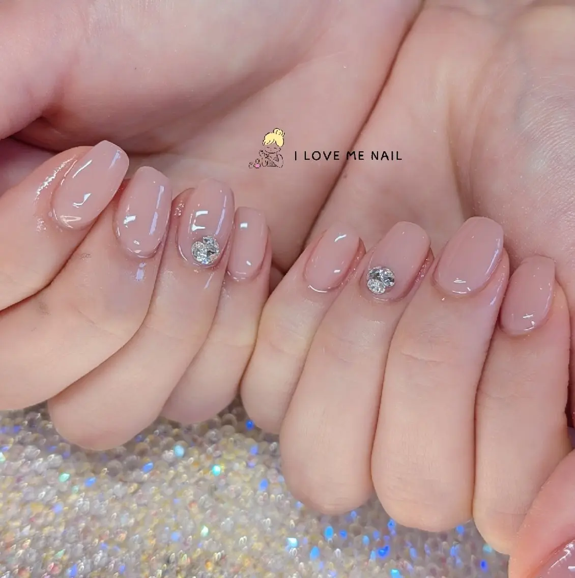 ネイル 長さ出し ハート 韓国ネイル マグネットネイル ニュアンスネイル I LOVE ME NAIL.｡.:*♡のネイルデザイン