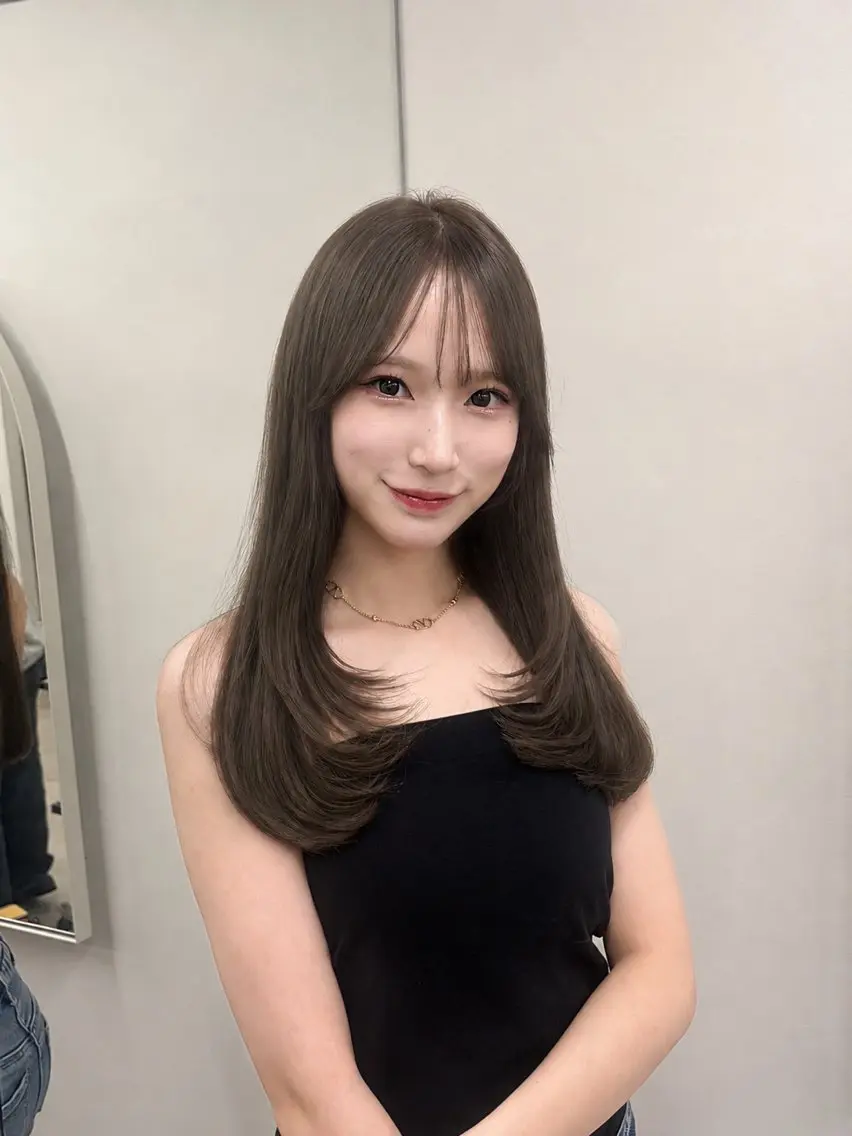 ロング カラー カット ヘアカラー トリートメント ヘッドスパ ヘアセット 盛れる艶カラー× レイヤーカット/咲来のヘアスタイル