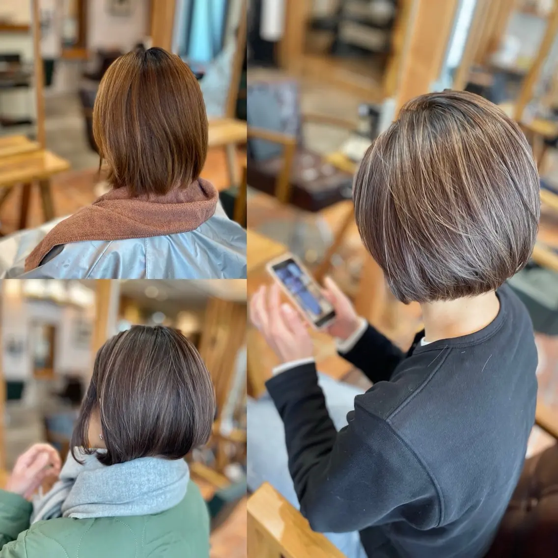 ショート ボブ ハイライト カット ヘアカラー 木村丈晴✂️ご来店 お待ちしてます😊のヘアスタイル