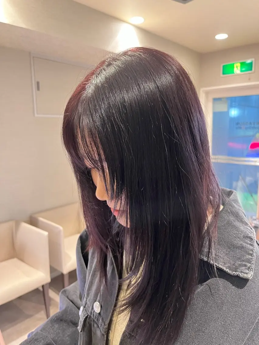 ロング カラー 顔まわりレイヤー 顔周りカット レイヤーカット dogstar小林諒 パーマ/レイヤーのヘアスタイル
