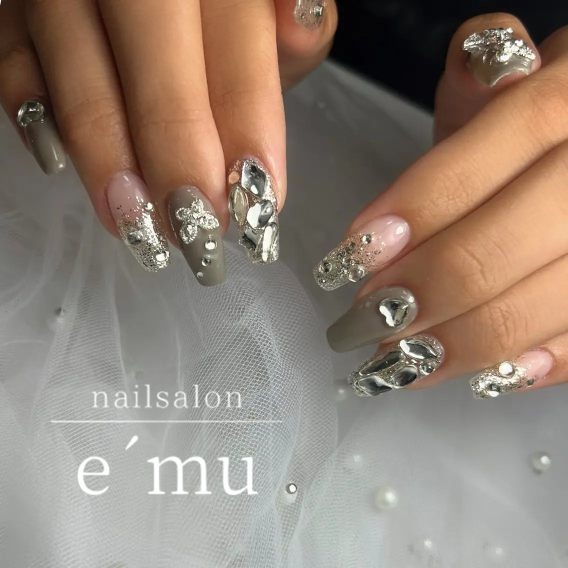 ネイル ラメ(グリッター) ラメグラデーション ハンドネイル nailsalon e´muのネイルデザイン