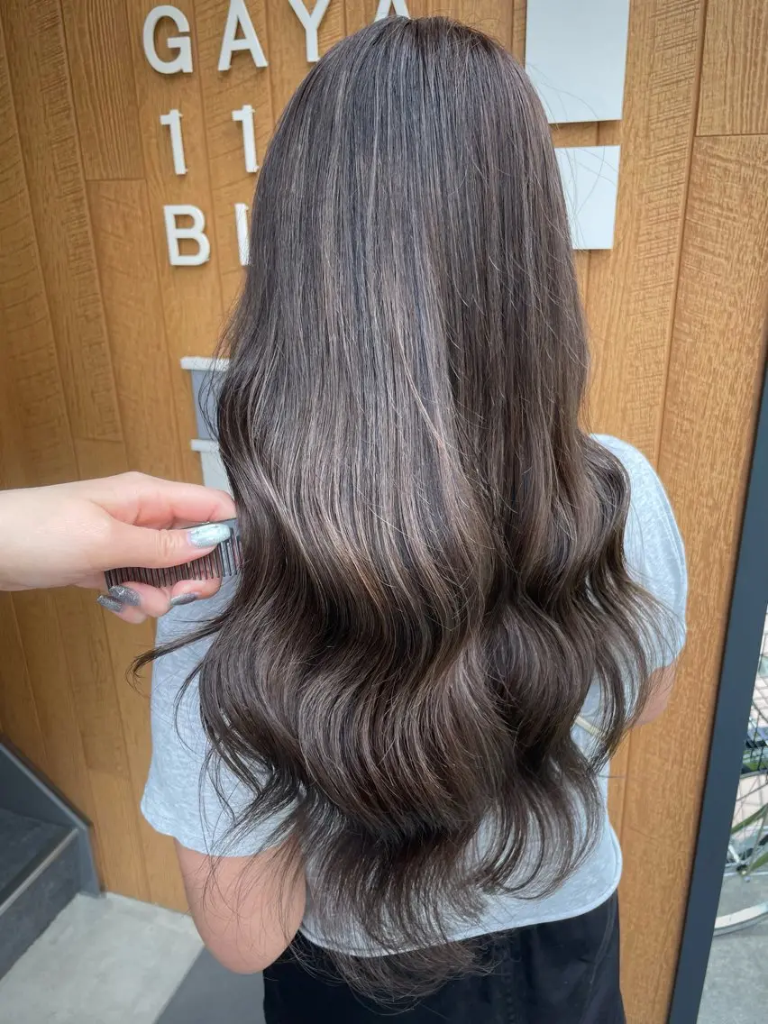 ロング カラー ヘアカラー ツヤちゅるカラー✮ すずなのヘアスタイル