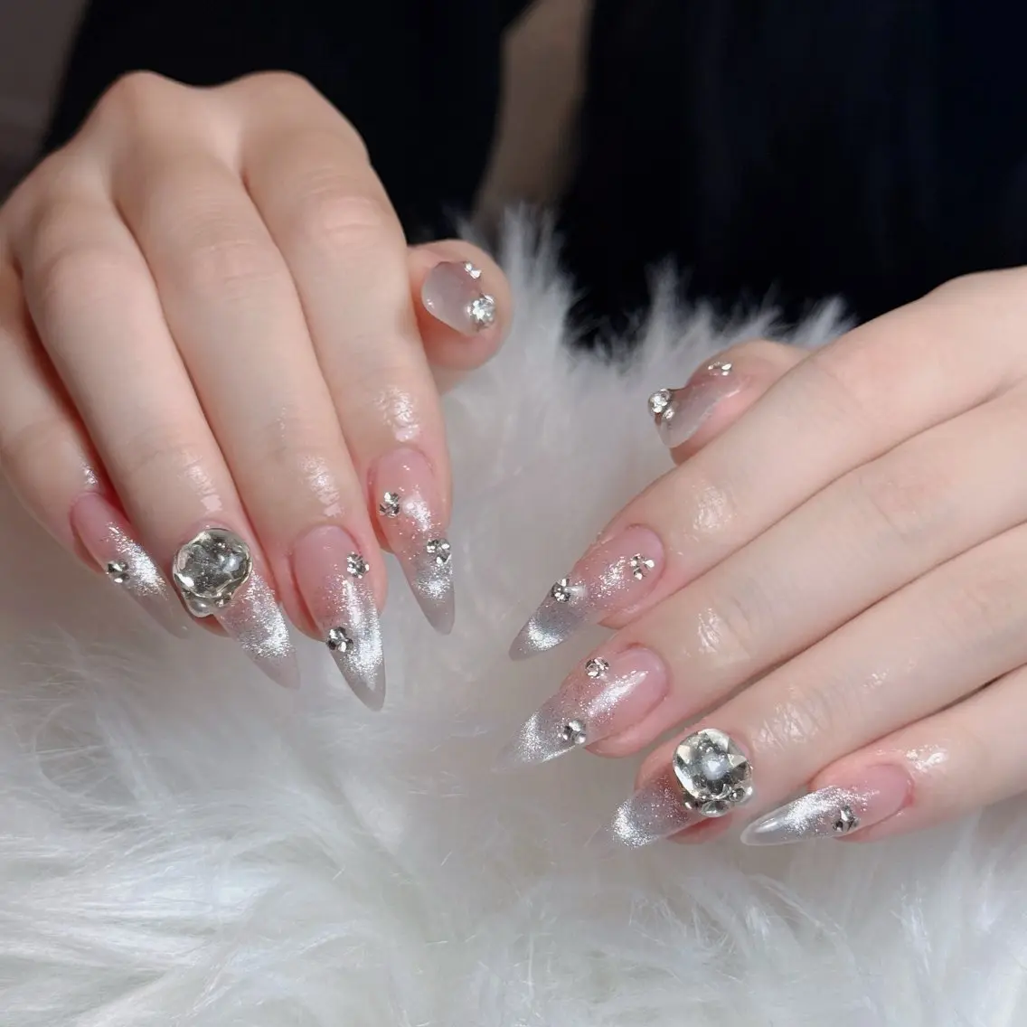 ネイル フットネイル フレンチネイル グラデーション 韓国ネイル ロングネイル ハンドネイル Hani Nail Salonのネイルデザイン