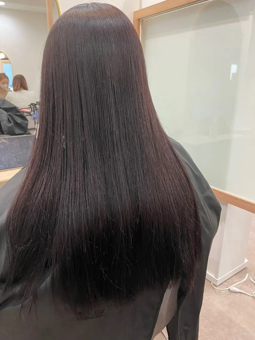 カラー 黒髪 ピンクカラー mignon あゆみのヘアスタイル