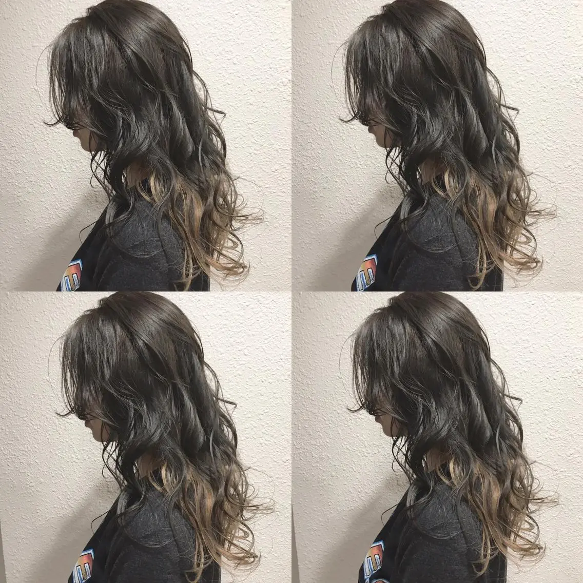ロング カラー アッシュ アッシュグレー アッシュグレージュ ブリーチ グレージュ HIRO. ★のヘアスタイル
