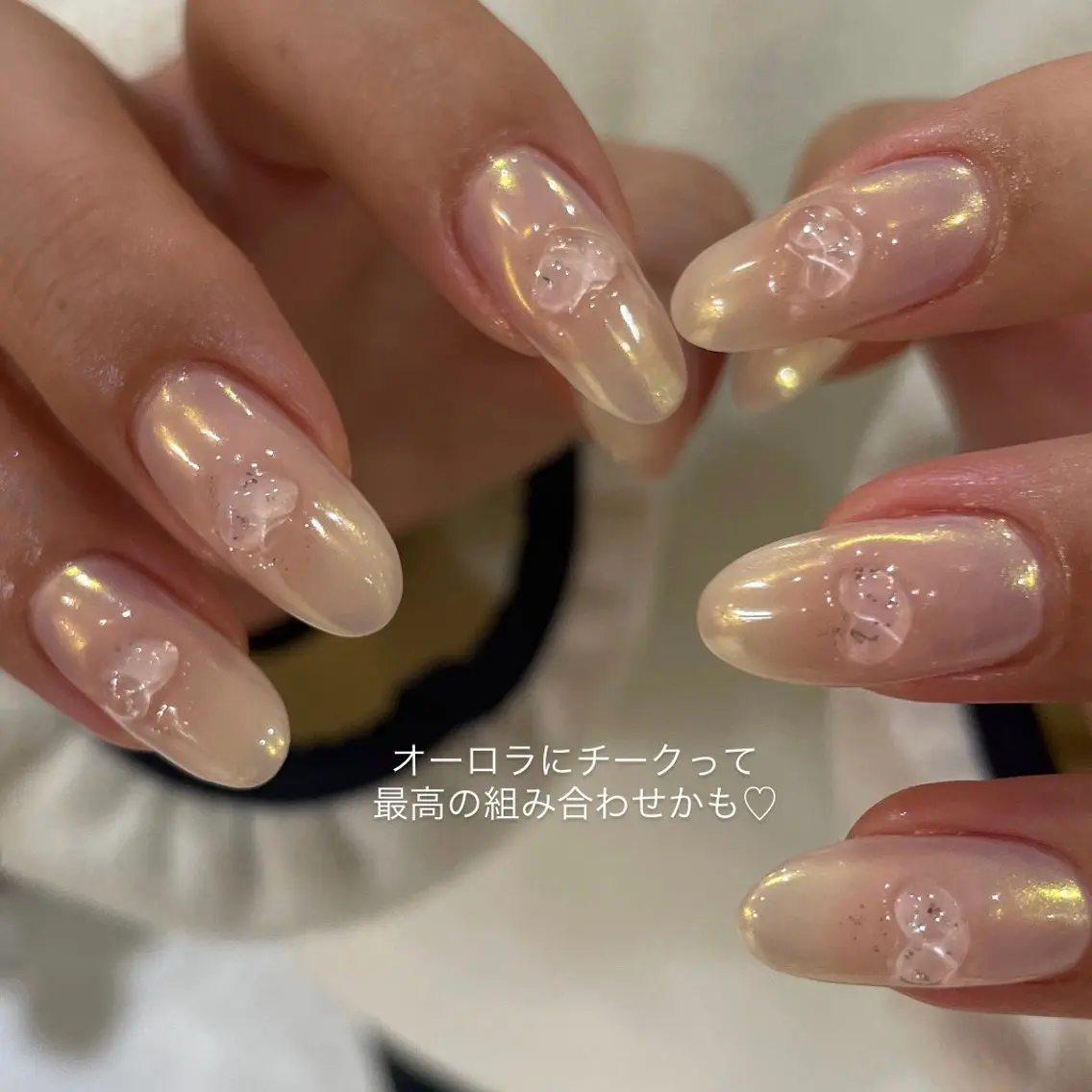 ネイル クリアネイル ハート 氷ネイル・うるうるネイル ハンドネイル you (ユウ)のネイルデザイン