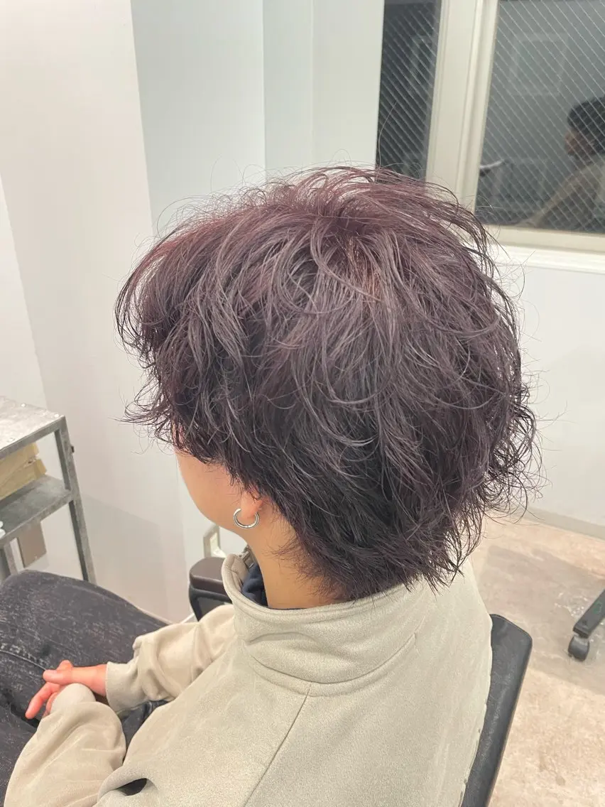 カラー ブリーチ ブリーチなしカラー レッドカラー 海老澤 玲二のヘアスタイル