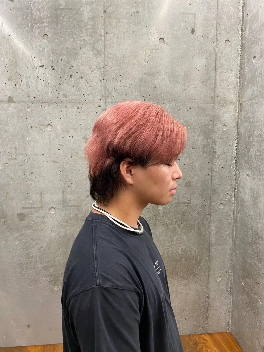 カラー メンズ ピンクカラー ✨️艶ハイトーン特化 ✨️佐藤望のヘアスタイル