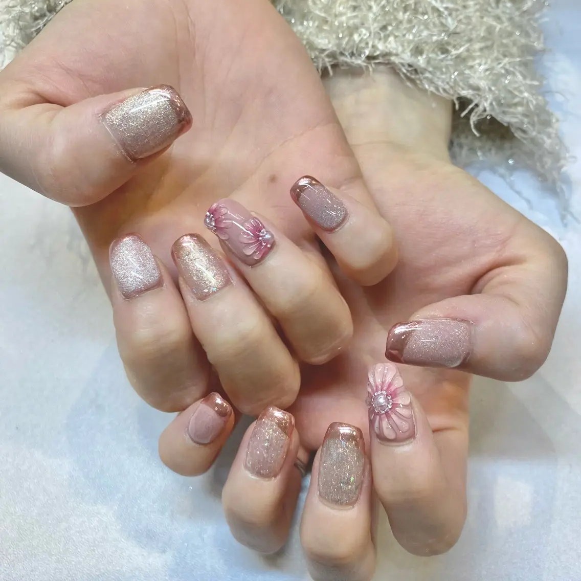 ネイル フレンチネイル ミラーネイル jellyfish アカリ【静岡駅5分】のネイルデザイン