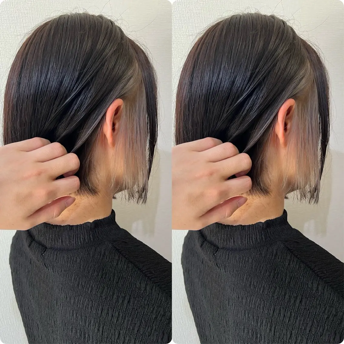 ショート カラー 切っぱなし💇‍♀️ イヤリング🎨龍之介のヘアスタイル