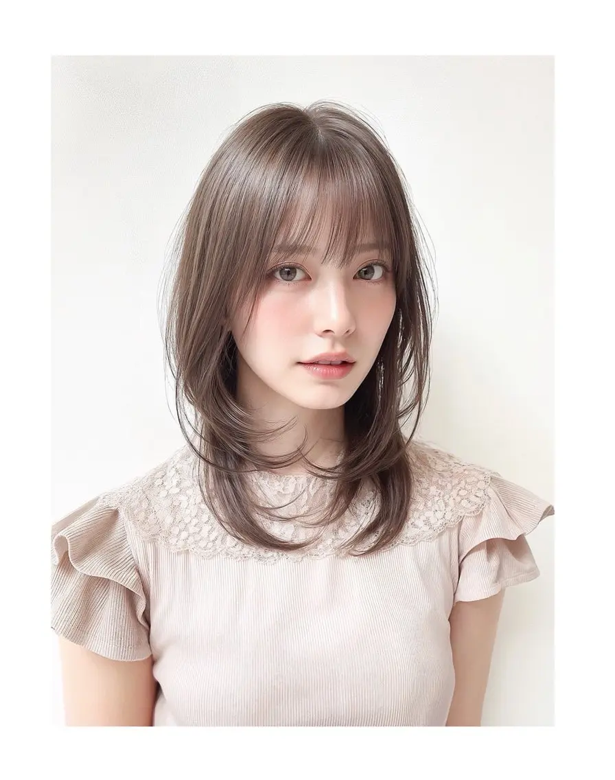 セミロング 新嵩 真理のヘアスタイル