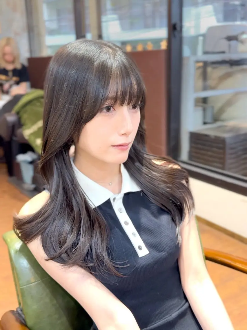 ロング くびれヘア サイドバング カット 【韓国レイヤー】 MITSUI🇰🇷のヘアスタイル