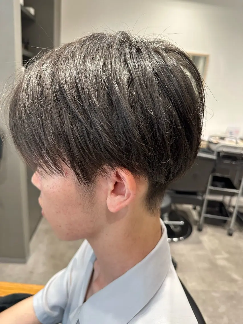 ショート パーマ メンズ センターパート マッシュ 宮ケ谷 詩温のヘアスタイル