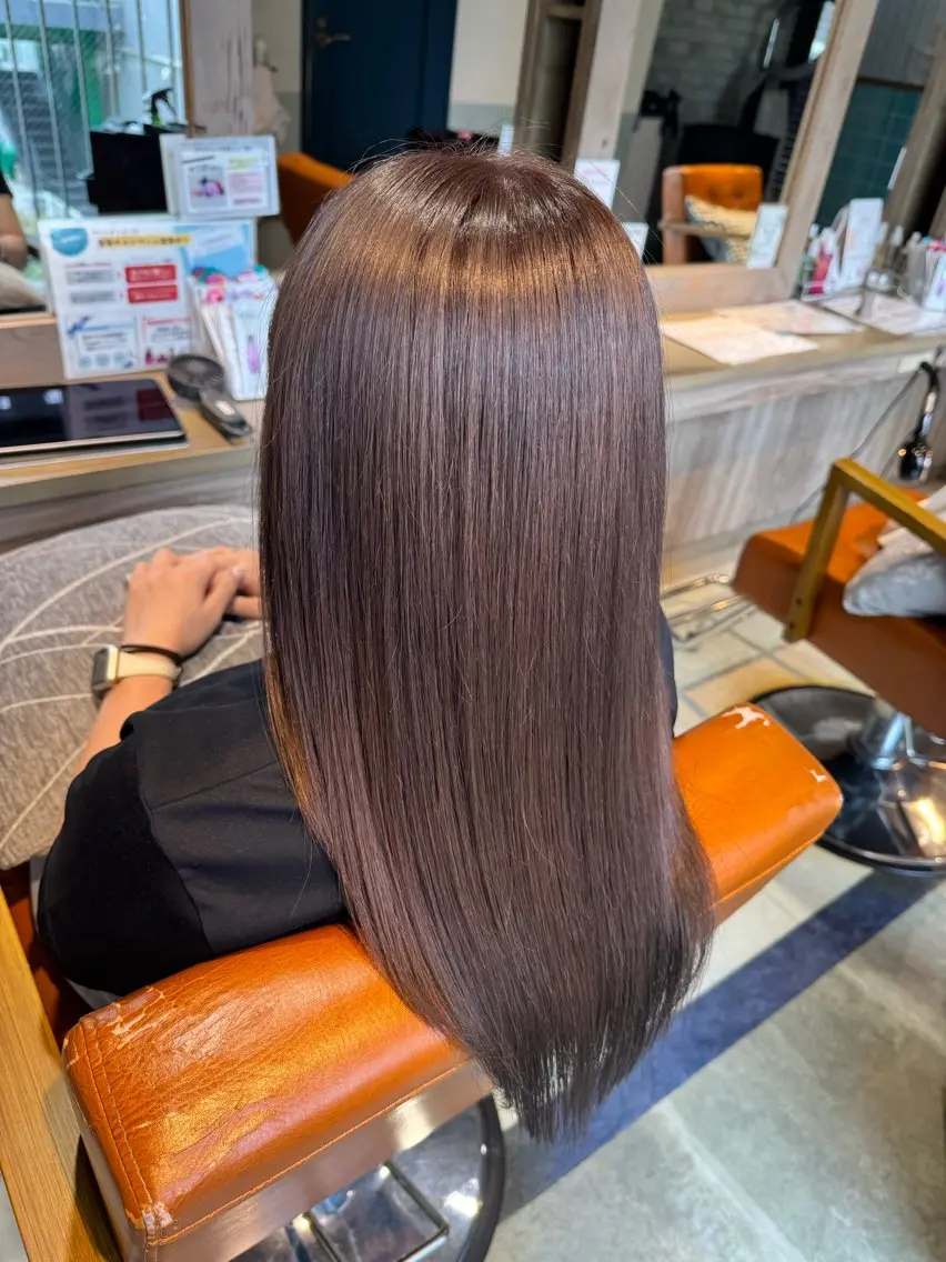 ロング ヘアカラー トリートメント 🩵盛れる顔周り/ 艶カラーemi🩵のヘアスタイル