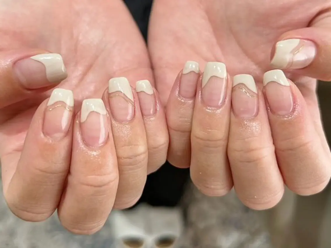 ネイル ニュアンスネイル ホワイト nail‪◯ petitnanoのネイルデザイン
