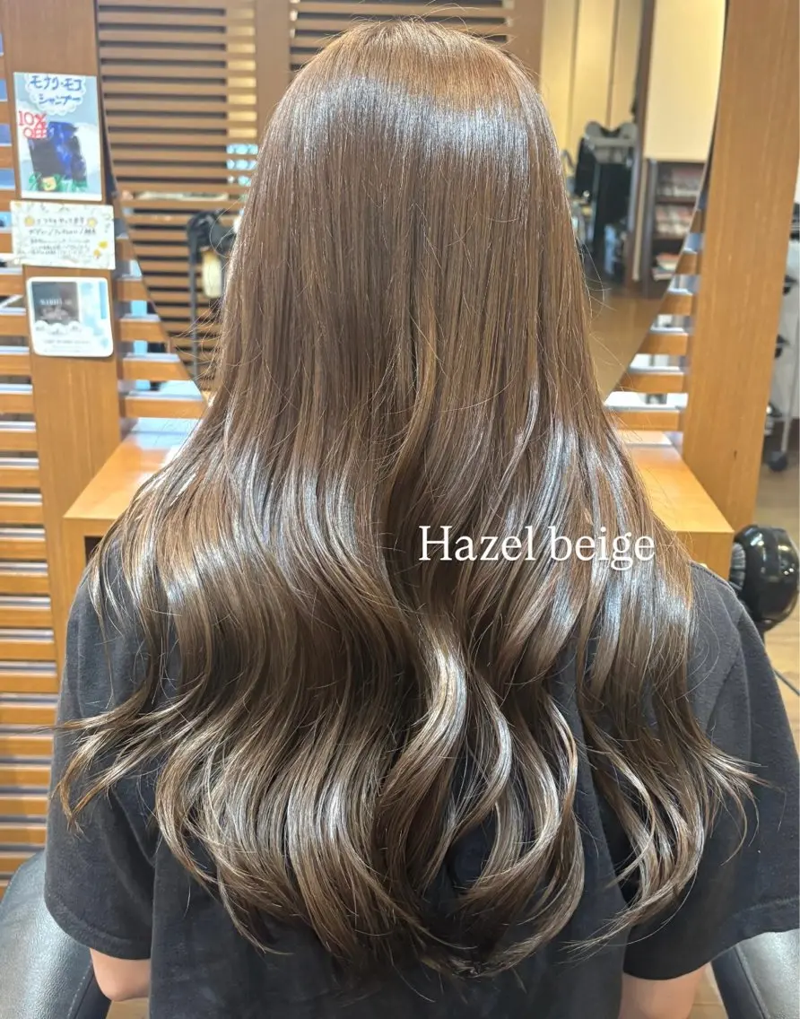 カラー ベージュカラー ブリーチ ブリーチなしカラー Clair,e まなのヘアスタイル
