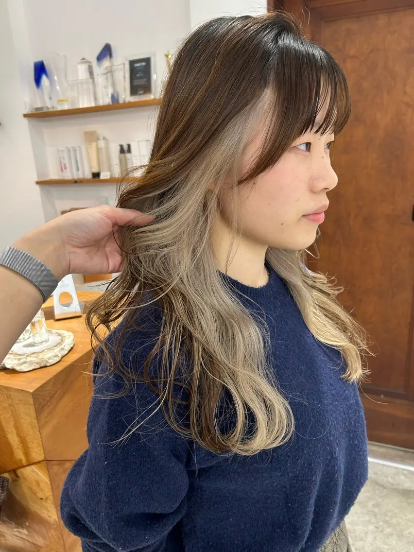 ロング カラー ヘアカラー 髪質改善ストレート ケアブリーチ/ミオのヘアスタイル