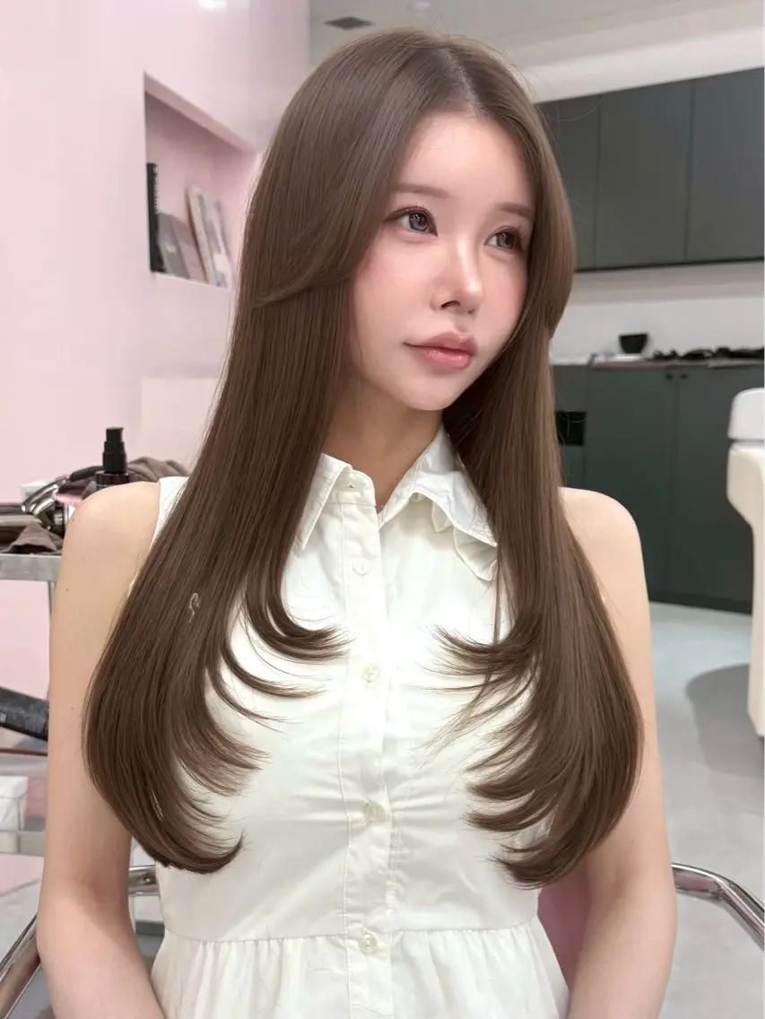 ロング カラー カット ヘアカラー トリートメント ヘアセット 髪質改善/縮毛矯正/ ブリーチなしカラーのヘアスタイル