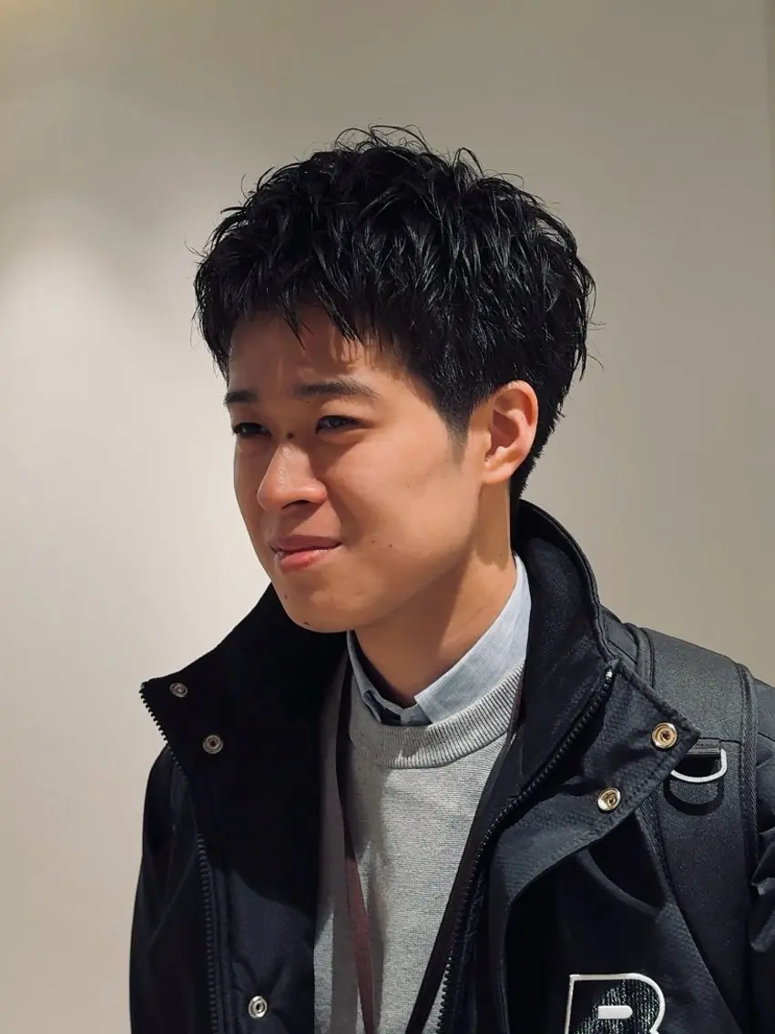 ショート パーマ メンズ メンズパーマ ショートヘア カット パーマ ラフショート メンズパーマ 丸山のヘアスタイル