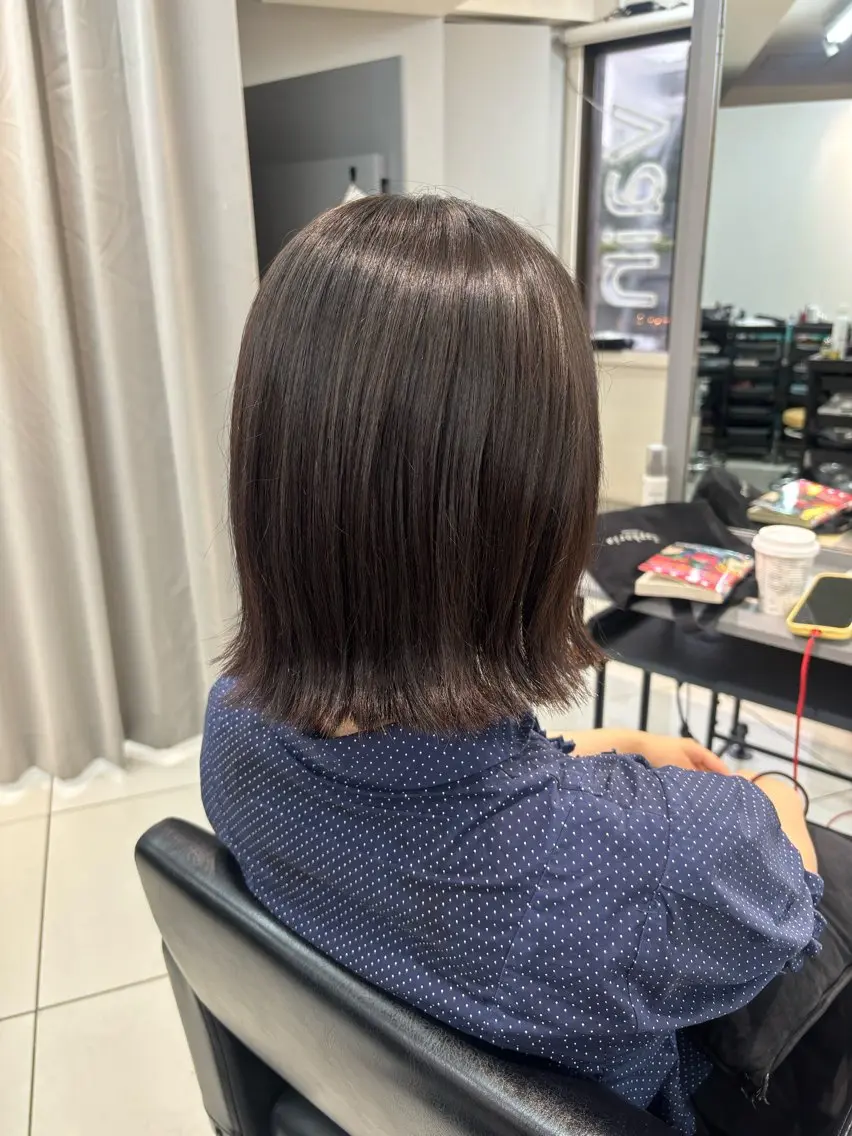 ショート カラー ヘアアレンジ カット ヘアカラー トリートメント ボブ/透明感ベージュ 🫧クルミ🌟のヘアスタイル