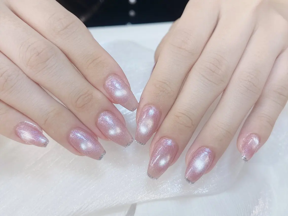 ネイル チークネイル 成人式 フレンチネイル グラデーション 氷ネイル・うるうるネイル ハンドネイル DUO MI nail salonのネイルデザイン