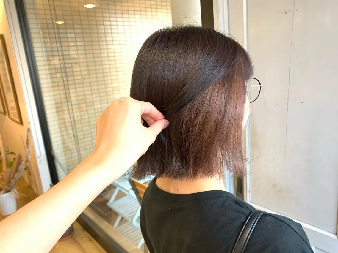 ミディアム カラー ピンクカラー ヘアカラー トリートメント ツキダテ ユイのヘアスタイル