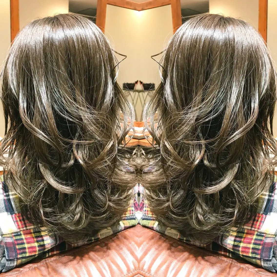 セミロング カラー シールエクステ⭐️ オオミタクヤのヘアスタイル